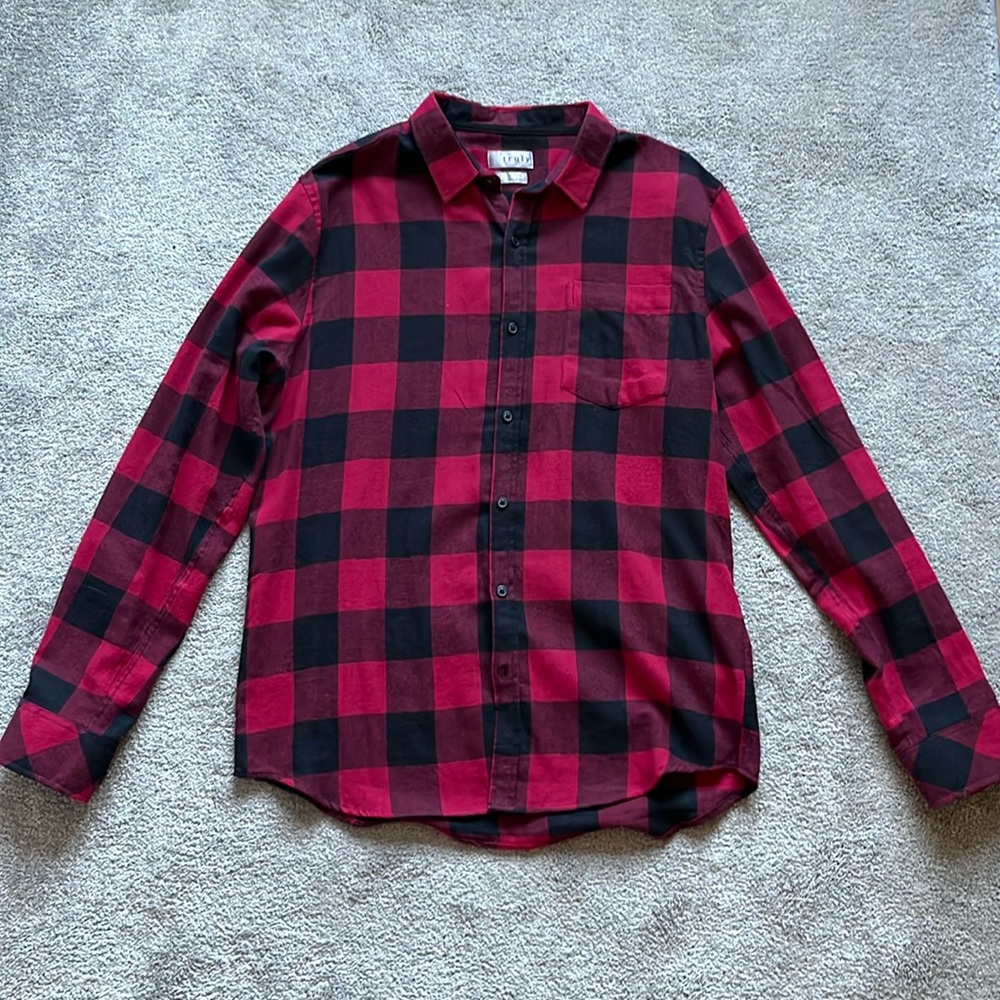 Men’s Truly Buffalo Plaid Cotton Flannel Shirt | Size: L